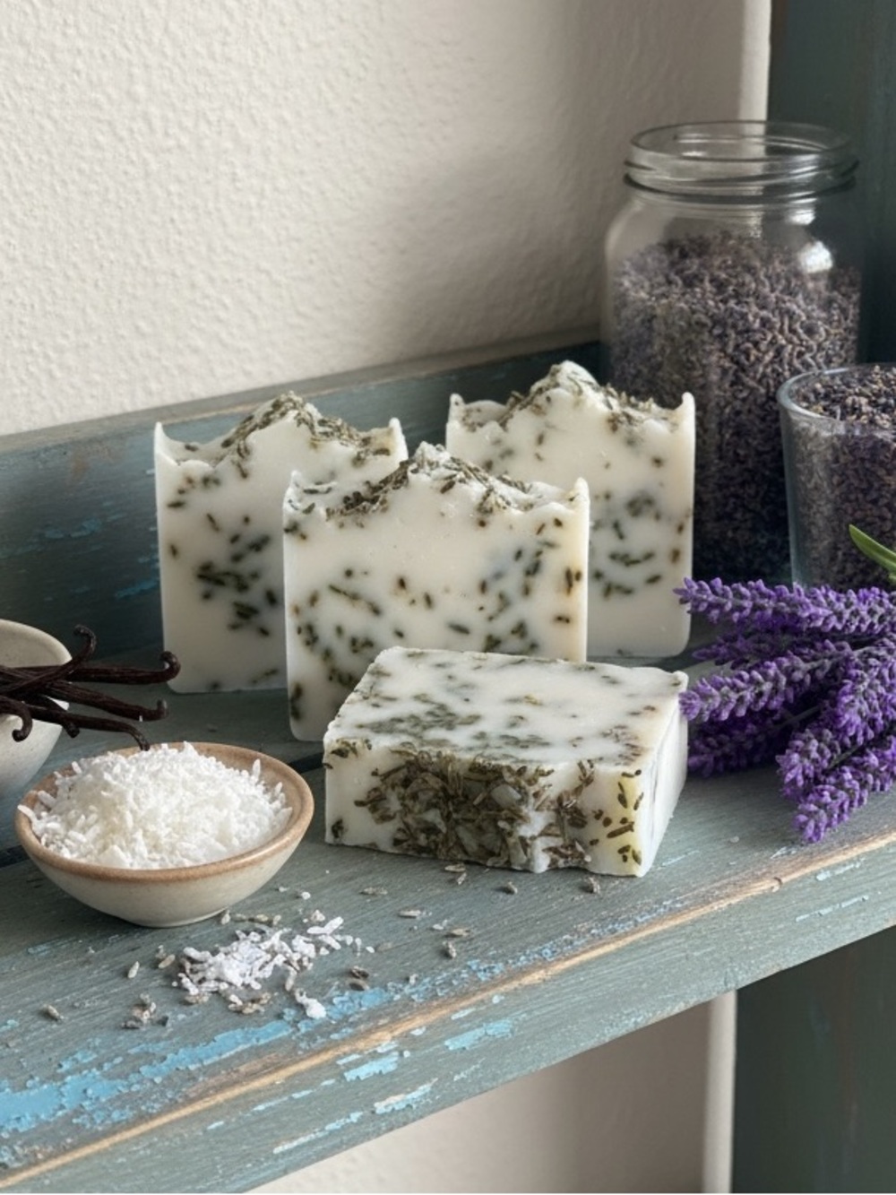Handmade Vanilla/Coconut Shea Soap Bars 4 oz - Picture 2 of 2